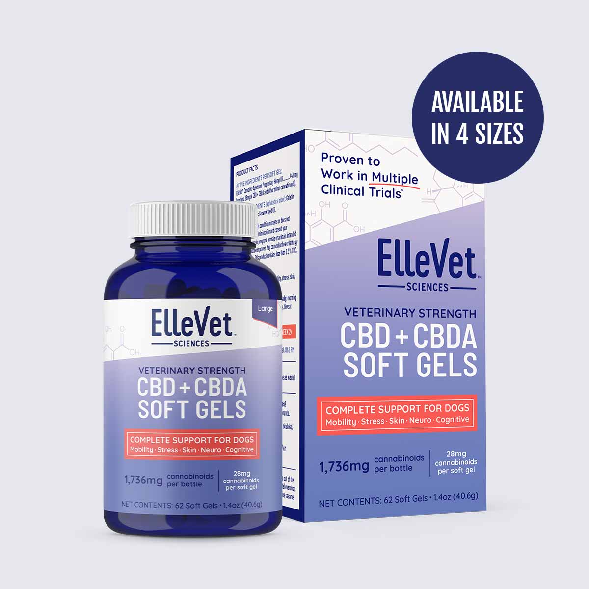 ElleVet Hemp CBD + CBDA Soft Gels