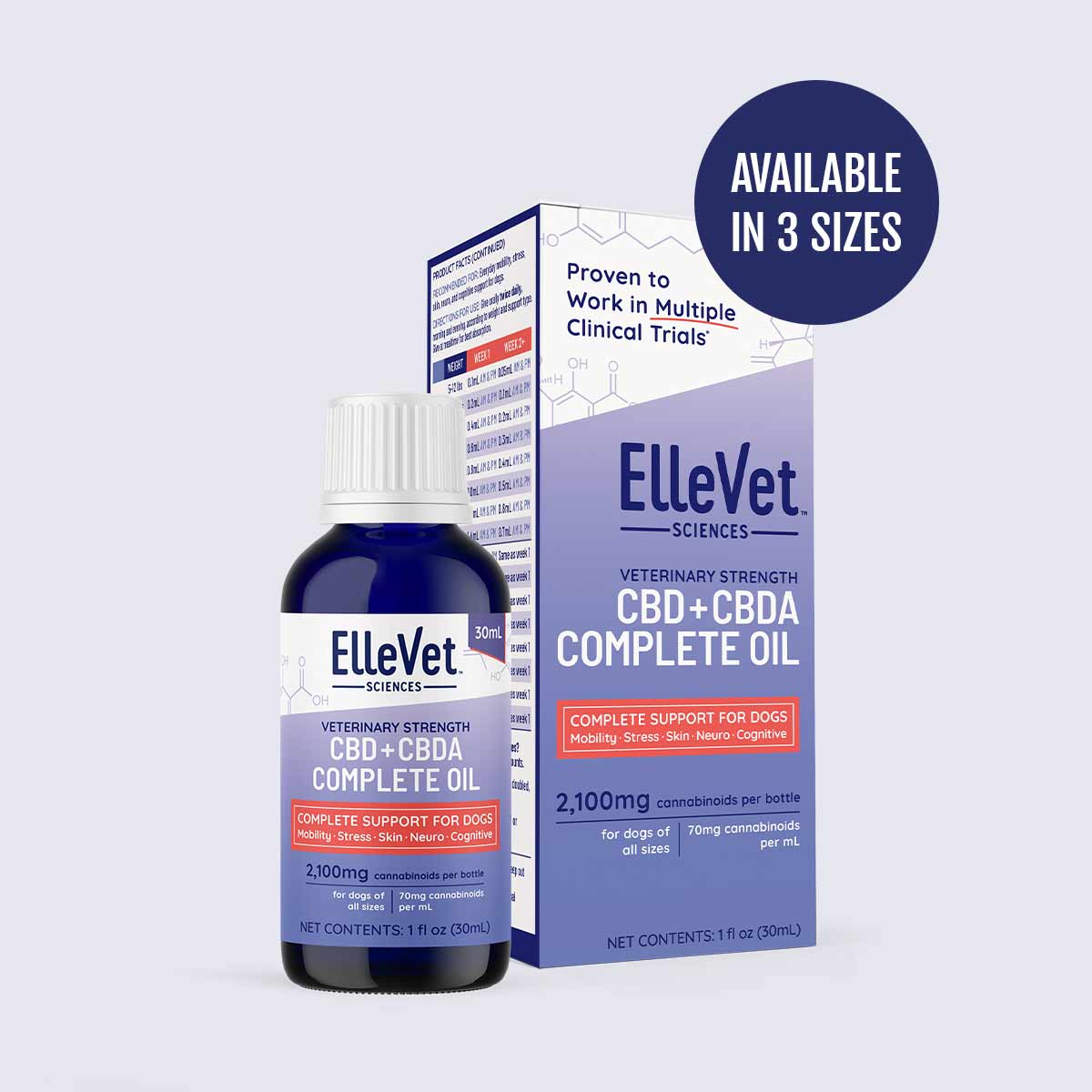 ElleVet Hemp CBD + CBDA Oil For Dogs