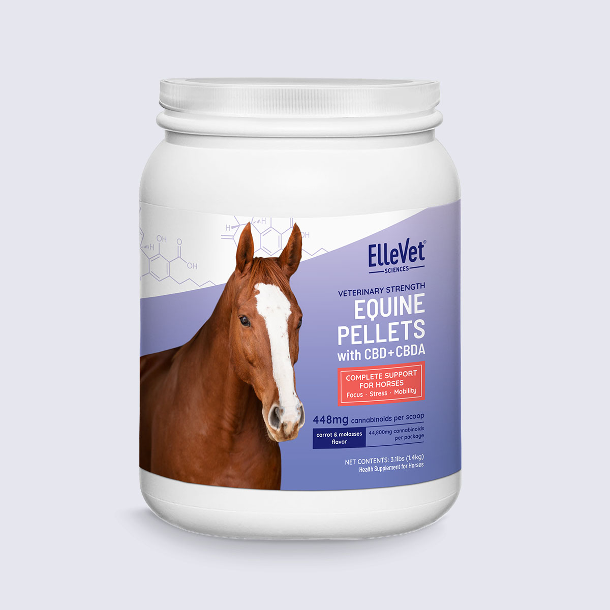 ElleVet Equine Hemp Pellets with CBD + CBDA