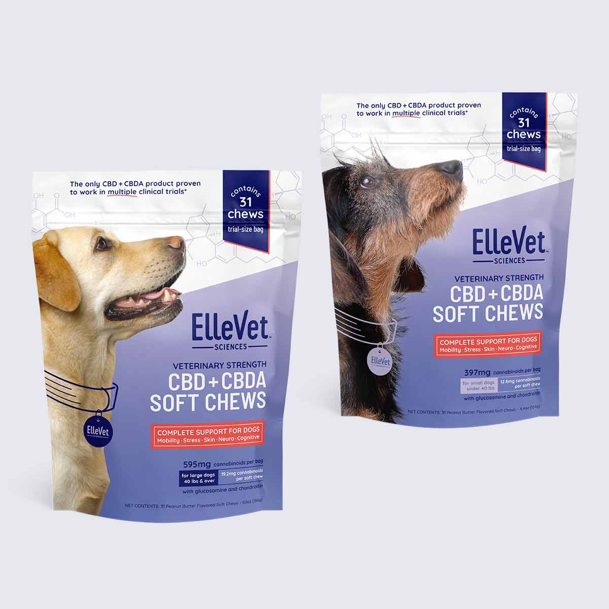 ElleVet Hemp CBD + CBDA Soft Chews – Trial Size